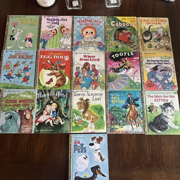 Other - Vintage Golden Book Lot 16 1950s-70s Sesame Street Bugs Bunny Raggedy Ann Books